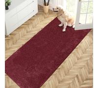 PURRUGS Dirt Trapper Door Mat 31.5" x 70", Non-Slip Machine Washable Entry Rug, Shoe Scraper, Dog Doormat, Super Absorbent Welcome Mat for Front & Back Door, Muddy Shoes & Paws, Burgundy Red