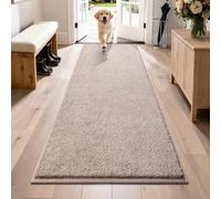 PURRUGS Dirt Trapping Door Mat 31.5" x 70", Non-Slip Machine Washable Entryway Rug, Dog Doormat, Indoor Front Door Mat, Super Absorbent Entry Rug for Muddy Shoes & Paws, Taupe