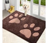 PURRUGS Dirt Trapping Door Mat 32" x 47", Non-Skid/Slip Machine Washable Microfiber Entryway Rug, Dog Doormat, Super Absorbent Welcome Mat for Muddy Wet Shoes and Paws, Brown