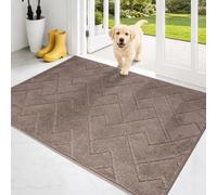 PURRUGS Dirt Trapping Door Mat 32" x 47", Non-Slip Machine Washable Entry Rug, Dog Doormat, Indoor Front Door Mat, Super Absorbent Entryway Rug for Muddy Shoes & Paws, Grayish Brown
