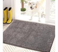 PURRUGS Dirt Trapping Door Mat 60 x 90 cm, Non-Slip Machine Washable Entrance Mat, Dog Doormat, Super Absorbent Entry Rug for Front Door, Back Door, Muddy Shoes and Paws, Light Grey-Dark Grey