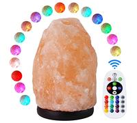 pursalt Himalayan Salt Lamp 7 Inches (5-6 Lbs) with Upgraded Remote Control, Adjustable 16 Color Changing Salt Lamp Night Light, Natural Crystal Pink Large USB Salt Rock Lamp for Home Decor and Gift