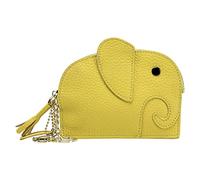 Purse Animal Bag Cute Purse Cute Wallet Soft Leather Key Case Elephant Wallet Leather Wallet with Chain for Women (Yellow, One Size)
