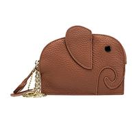 Purse Animal Bag Cute Purse Cute Wallet Soft Leather Key Case Elephant Wallet Leather Wallet with Chain for Women (Brown, One Size)
