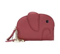 Purse Animal Bag Cute Purse Cute Wallet Soft Leather Key Case Elephant Wallet Leather Wallet with Chain for Women (Wine, One Size)