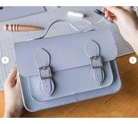 Purse Bag Satchel Making Kit Cambridge Sewing Pattern Wallet PU Leather Material Craft Tool Set Handmade Handbag Shoulder Bag Pdf Sew Knit Stitch Woman Girl Birthday Holiday Day Gift(1.Sky Blue)