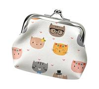Purse | Change Wallet PU Leather Cat Print | Small Purse, for Shopping, Daily Use, Daily Life, Work, School, Travel, Outdoor, Holiday, Holidays and, Cat Head, Consulte la descripción, See description