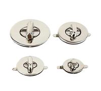 Purse Clasps 5/10Pcs Bag Lock Metal Oval Clasp Purse Turn Twist Locks Decoration Buckle Closure Handbags Leather Craft Hardware Accessories(Silver,30X24mm-5Pcs)