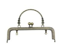 Purse Clasps Square Vintage Embossing Metal Frame for Bags Clasp with Handles Bag Wrist Support Sew Hardware Accessories(Brown)