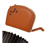 Purse, Coin Purse | PU Leather Coin Purse - Portable Zipper Card Case, Cartoon Cat Wallet for , Changes, Card Storage, brown, Consulte la descripción, See description