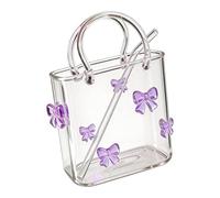 Purse Drinking Glass - Portable Mini Beverage Cup for Travel Use | Borosilicate Glass Body with Silicone Protective Sleeve, Compact Drinkware for Water Juice Coffee On The Go Sipping