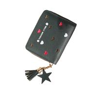 Purse, fashionable women's wallet for the daily commute to work. Compact design with firm shape, perfect as a durable and stylish accessory. (Dark Green, 11.5 x 9 x 2 cm)