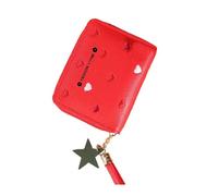 Purse, fashionable women's wallet for the daily commute to work. Compact design with firm shape, perfect as a durable and stylish accessory. (Red, 11.5 x 9 x 2 cm)