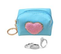 Purse for Coins, Women's Purse | Embroidered Purse, Cute Coin Bag, Keys, Jewellery, Pill Storage for Women, Women, blue x pink heart, see description, See description