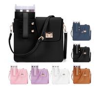 Purse for Stanley Cup, Outdoor Portable Crossbody Water Cup Storage Bag with Stanley Purse, Crossbody Bag for Stanley Bottle, Black, Classic