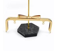 Purse Frame 1-5Pcs 20cm Metal Bag Handle Square Purse Frame Smooth Kiss Clasp with Screw Handbag Sewing Bracket Bags Accessories(LightGold,20cm-1Pc)