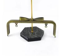 Purse Frame 1-5Pcs 20cm Metal Bag Handle Square Purse Frame Smooth Kiss Clasp with Screw Handbag Sewing Bracket Bags Accessories(Brass,20cm-2Pcs)