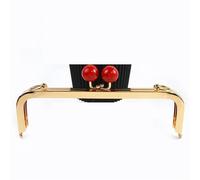 Purse Frame Bag Handles 1/2Pcs Deepeel 20cm Metal Pearl Head Bag Handles Purse Frame Kiss Clasp DIY Handmade Sewing Brackets Screw Wallet Accessories(Gold-Red,20cm-2Pcs)