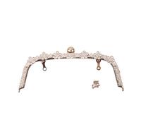 Purse Frame Bag Handles 22CM Arch Flower Diamond Metal Making Kiss Clasp Purse Frame for Bag Clutch Clasp to The Bag Accessories(Silver)