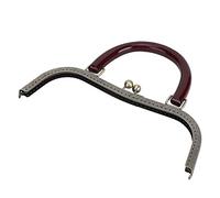 Purse Frame, Square Metal Purse Frame with Embossed Arch Handle Kiss Clasp Lock Frame Hand Bag Shoulder Bag Embossing Bag Handle Frame for Learner