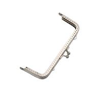 Purse Frames 1 Pc Square Stainless Steel Purse Frame DIY Craft Kiss Clasp Lock Clips Coin Bag Semicircular Shape Embossed Metal Clutch for Craft(12.5cm)