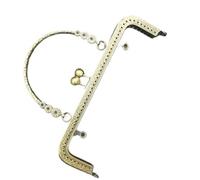 Purse Frames 1PC Metal Kiss Clasp Lock Frame for Handbag Purse Coin Bag DIY Tool Handle for Craft(Brown,18cm)