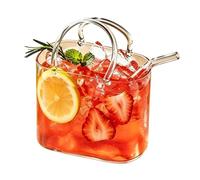 Purse Glasses for Drinks, Creative Purse Drinking Glass for Decorative Fish Bowl Vase, Cute Handbag Shaped Cocktail Glass Cups for Fruit Juice Afternoon Tea Flowers, Birthday Holiday Party Decor