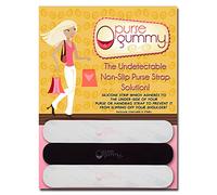 Purse Gummy - Stop Strap Slips - Non Slip Grip Strip Pad for Handbag Strap - Shoulder Bag, Tote bag, Diaper Bag Cushion Accessory - SET of 6 PIECES, Black & Semi-Clear, OneSize