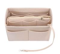 Purse Insert Felt Bag with Zipper Handbag Tote Shaper Multi Pockets