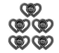 Purse Lock, Double Heart Shaped Turn Lock, Decorative Alloy Handbag Closure with Shinny Finish, DIY Hardware for Leather Wallets, Handbags, Messenger Bags, Wedding