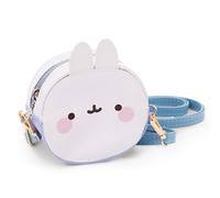 Purse MOLANG with adjustable strap 10x10x6cm white - White shoulder bag with Molang face and ears, mini bag with zipper
