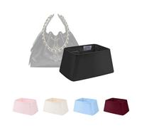 Purse Organizer Insert for Chanel 25C Hobo Bags, Satin Luxury Bag Insert, Large Capacity Pouch with Practical Pockets, Portable Purse Shaper(Black, 25 Small)