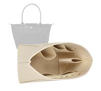 Purse Organizer Insert for Le Pliage Neo Handbags Insert Organizer- Premium Felt Organizer, BEIGE, L, Tidy things up