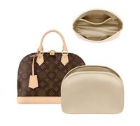 Purse Organizer Insert for LV Alma, Silk Bag Organizer Purse Organizer Insert for Alma PM BB insert organizer,Shell Tote Organizer for Women with Zipper Pocket