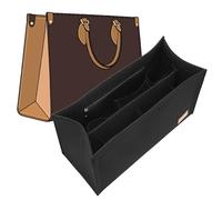 Purse Organizer Insert for Tote Bags, Doxo Premium Felt Insert Compatible with LV On The Go GM and Dior Book Tote Large, Multi-Compartment Bag Organizer with Detachable Dividers and YKK Zipper (Black)