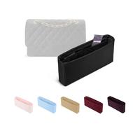 Purse Organizer Insert, Silky-Soft Lightweight Design, Multi-Pocket, Keeps Bag Organized & Protects Interior, Fits Chanel Classic Flap Small, Ideal for Travel & Daily Use(Black, CF Small 23)
