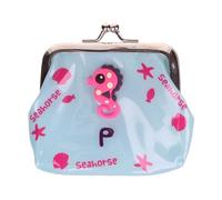 Purse Pals Girls Personalised P Initial Letter Seahorse Coin Purse PVC Kids Animal Character