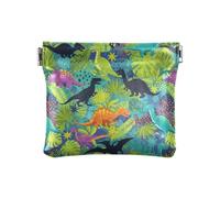 Purse Pouch for Women, Cute Squirrels Acorns Teal Mini Purse Small Change Bag, Portable Pouch Change Wallet Organizers, Dinosaurs Tropical Leaves, One Size, Dinosaurs Tropical Leaves