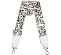 Purse Strap,1.5" Leather End Shoulder Strap Adjustable Replacement,Retro Multi-Pattern Crossbody Bag Straps, White-38s-diamond-101, Width: 1.5", Length: 33.5"-53.5"