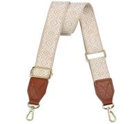 Purse Strap,1.5" Leather End Shoulder Strap Adjustable Replacement,Retro Multi-Pattern Crossbody Bag Straps, Brown-38g-diamond-102, Width: 1.5", Length: 33.5"-53.5"