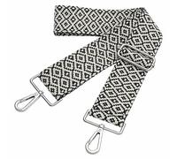 Purse Strap,2" Wide Shoulder Strap Adjustable Replacement,Multi-Pattern Crossbody Canvas Bag Handbag Belts for Unisex Handbag,Crossbody Bags,Shoulder Bags(Black Embroidery)