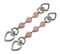 Purse Strap Extender 2Pcs Heart Purse Chain Charms Extender Replacement DIY Extension Chain for Handbag Crossbody Shoulder Bag(Silver,D)