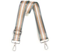 Purse Strap Silver Hardware Wide Bag Straps Replacement Crossbody Adjustable Shoulder Strap for Purses Canvas Tote Handbags, Grey Gold White-305, Silver Hardware