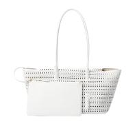Purses for Girls Leather Tote Handbag With Detachable Pouch Nature Style Bag Travel Daily Use Elegant(White,48x16x19.5cm)