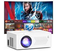 PURSHE 2025 Upgraded Android TV OS Smart Projector, WiFi6 & Bluetooth5.2, 50% Zoom, 13000L Full HD 1080P/4K Supported, Portable, Dust-Proof, Ceiling Mount Compatible