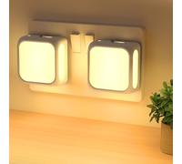 PURSNIC Night Light Plug in Wall, with Dusk to Dawn Photocell Sensor, 3000K Warm White, Brightness Adjustable, 1W LED Night Light for Kids, Bedroom, Hallway, Stairs, 2 Pack