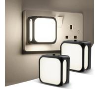 PURSNIC Night Light Plug in Wall, with Dusk to Dawn Photocell Sensor, 4000K Natural White, Brightness Adjustable, 1W LED Night Light for Kids, Bedroom, Hallway, Stairs, 2 Pack