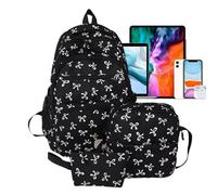 Purso Backpack for Women - Bowknot Laptop Backpack, Stylish Lightweight Organizer | Cute Capacity Large Capacity Travel Pack Bag Cosmetic Storage Teachers Outdoor Tourists Travel, multicoloured, Black