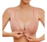 Pursuit-W Front Fastening Bras for Women UK,Push Up Bras for Women,Sexy Lace Bra Non-Wired Non-Padded Full Soft Cup Bra, Shapermint UK Bra Comfort Everyday Bra Sports Bra Push Up Bras for Women