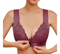 Pursuit-W Front Fastening Bras for Women UK,Push Up Bras for Women,Sexy Lace Bra Non-Wired Non-Padded Full Soft Cup Bra, Shapermint UK Bra Comfort Everyday Bra Sports Bra Push Up Bras for Women